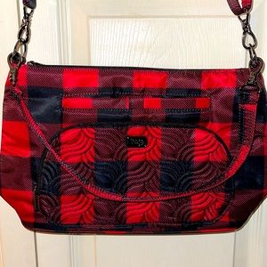 NWOT LUGLIFE Samba XL with 2 straps in Buffalo Red Check🖤❤️🖤❤️